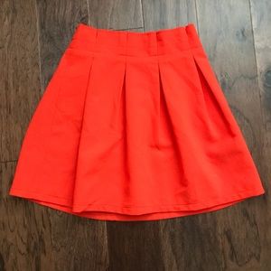 Beautiful Moon Orange Pleated Mini Skirt